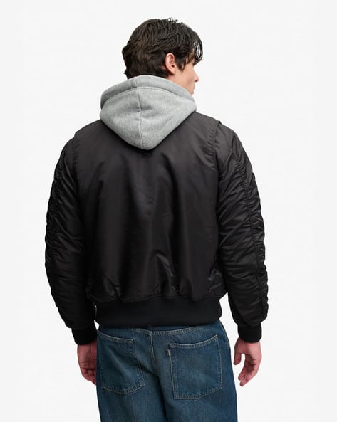 SUPERDRY M1 Regular Fit Hooded Bomber Jacket - Image 2