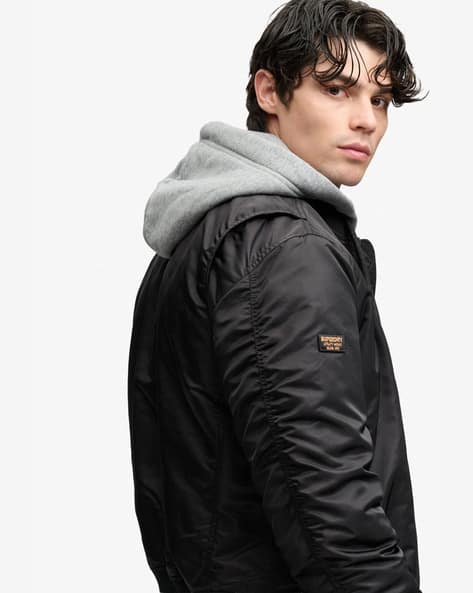 SUPERDRY M1 Regular Fit Hooded Bomber Jacket - Image 5