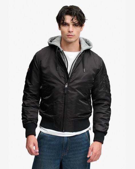SUPERDRY M1 Regular Fit Hooded Bomber Jacket - Image 3