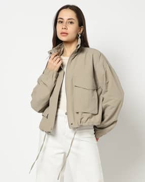 yousta Women Boxy Fit Cropped Utility Jacket-picture-2