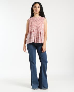 svrnaa by azorte Handblock Print Sleeveless Top-picture-34