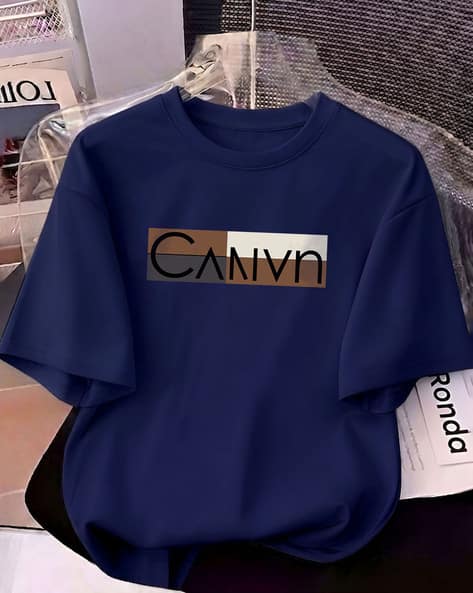 AUSK Women Typographic Oversized Crew-Neck T-Shirt