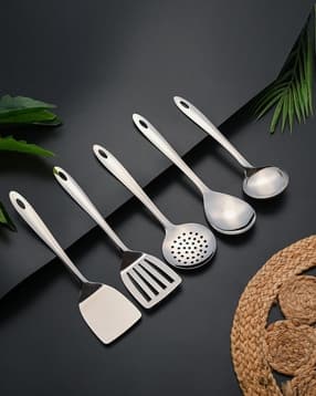 fns Set of 5 Stainless Steel Serving Spoons-picture-16