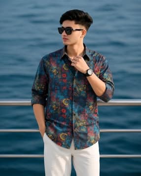 neonomad Men Floral Print Regular Fit Cotton Shirt-picture-40