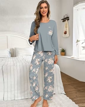 zwerlon x ag Women Cotton Printed T-Shirt & Pyjamas Set -picture-31