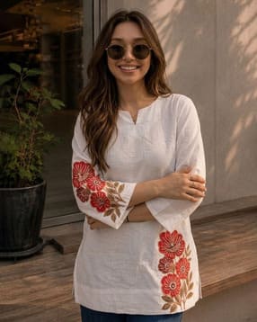 nyrika Women Embroidered Relaxed Fit Tunic-picture-38