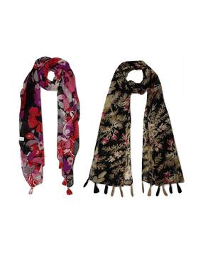 Women Pack of 2 Printed Scarf 