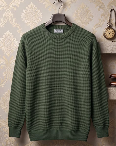 Men Regular Fit Round-Neck Sweater - Image 1