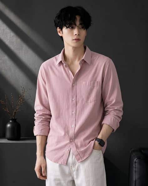 Buda Jeans Co Regular Fit Shirt with Patch Pocket - Rust - Image 1