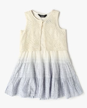 yousta Girls Ombre-Dyed tiered Dress with Shrug-picture-19