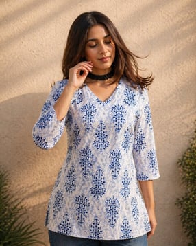 acai Women Floral Print Relaxed Fit Tunic-picture-37