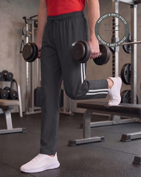 PERFORMAX Men Striped Mid-Rise Track Pants - Image 1
