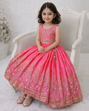 svaraa Girls Embroidered Lehenga Choli with Dupatta-picture-36