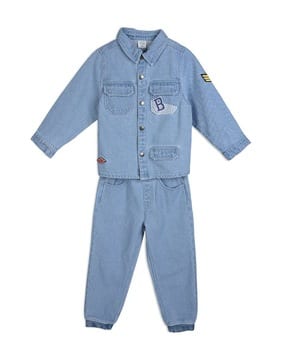 mini klub Boys Washed Denim Shirt & Joggers Set-picture-21