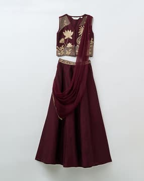 akkriti by pantaloons Girls Embellished & Embroidery Lehenga Choli with Dupatta-picture-16