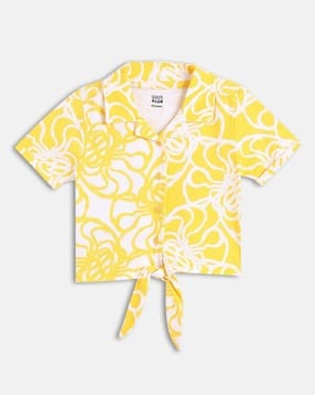 mini klub Girls Printed Top with Tie-Knot Detail-picture-16