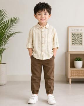 pixie n prince Boys Prnted Shirt with Trousers Sets-picture-18