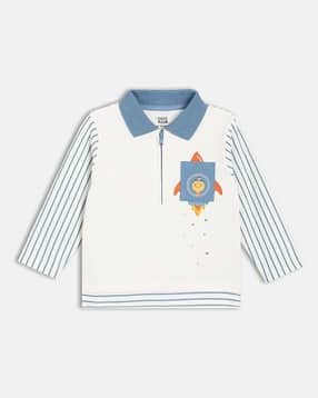 mini klub Boys Striped Regular Fit Polo T-Shirt with Patch Pocket-picture-51