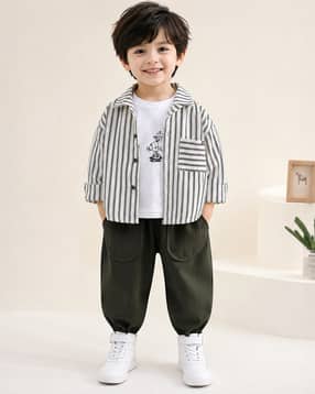 pixie n prince Boys Striped 2-Piece Shirt & Pants Set-picture-27