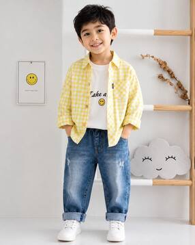 pixie n prince Boys Checked 2-Piece Shirt & Pants Set-picture-25