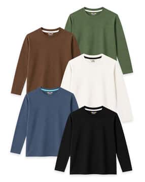 kuchipoo Boys Pack of 5 Regular Fit Round-Neck T-Shirts-picture-16