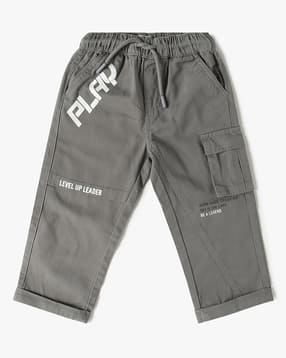 playday Boys Typographic Print Flat-Front Relaxed Fit Trousers-picture-27
