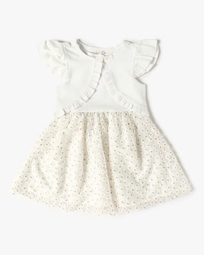 playday Girls Embroidered Fit & Flare Dress with Shrug-picture-43