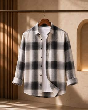 buda jeans co Men Checked Regular Fit Shirt with Spread Collar-picture-46