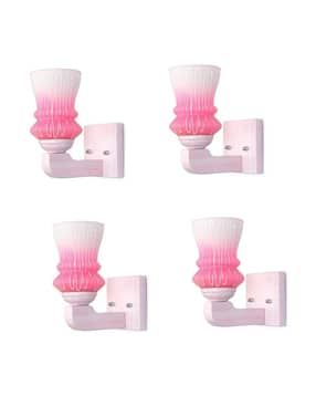 somil Set of 4 LED Wall Lamps with Hand-Painted Glass Shades-picture-6