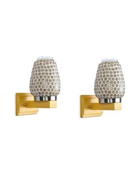 somil Set of 2 Hand-Painted Mosaic Chimney Shape LED Wall Lamps-picture-12