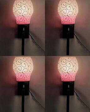 somil Wooden Wall Lamp with Hand-Decorated Glass Shade-picture-19