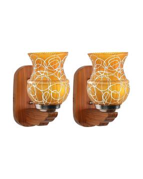 somil Decorated Wooden Wall Lamp with Hand -picture-17