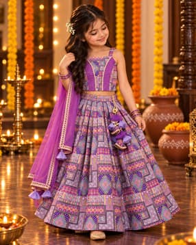 svaraa Girls Printed Lehenga Choli Set-picture-11
