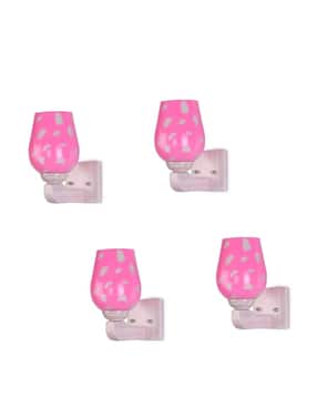 somil Set of 4 LED Wall Lamps with Hand-Painted Glass Shades-picture-38