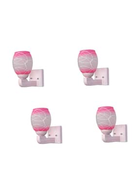 somil Set of 4 LED Wall Lamps with Hand-Painted Glass Shades-picture-44