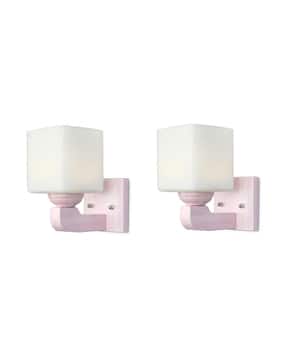 somil Set of 2 LED Wall Lamps with Glass Shades-picture-42