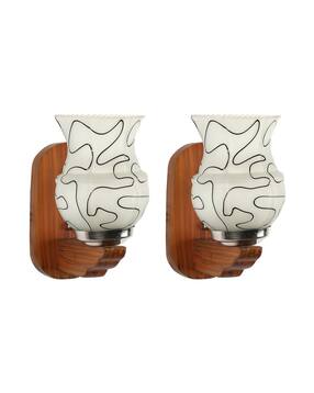 somil Decorated Wooden Wall Lamp with Hand -picture-30