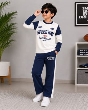 trampoline Boys Typographic Print T-Shirt & Pants Set-picture-25