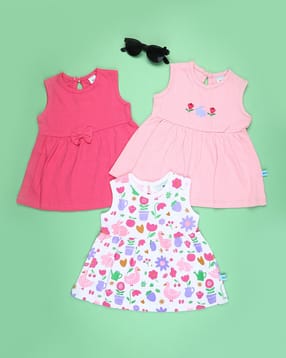 v-mart Pack of 3 Printed Fit & Flare Dress-picture-15