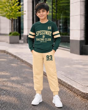 trampoline Boys Typography Print Pants & T-Shirt Set-picture-15