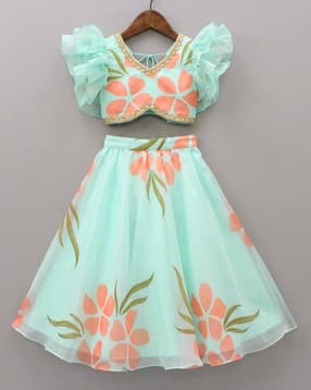 shahudi designer Girls Floral Print Lehenga Choli Set -picture-39