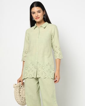 yousta Women Schiffli Embroidered Regular Fit Top-picture-15