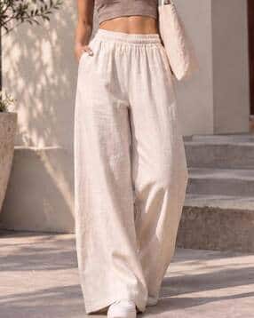 buda jeans co Women High-Rise Wide Leg Trousers with Elasticated Waist-picture-25