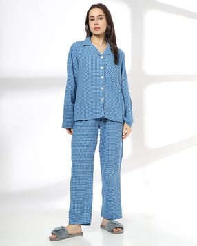 rio Women Checked Shirt & Pyjamas Set-picture-53