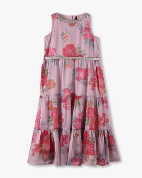rio girls Girls Floral Print Tiered Dress-picture-47