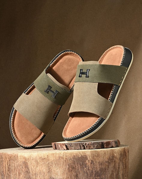 Mactree Men Open-Toe Slip-On Sandals Beige - Image 1