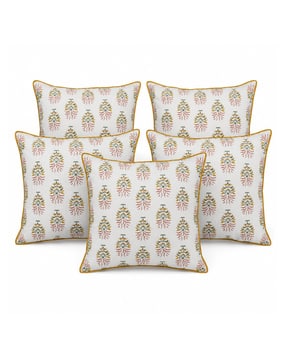 zensha decor Set of 5 Floral Print Square-Shaped Cushion Covers-picture-43