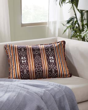 swadesh Sanchaya Striped Silk Odisha Handloom Ikat Lumbar Cushion Cover 20" x 14"-picture-44