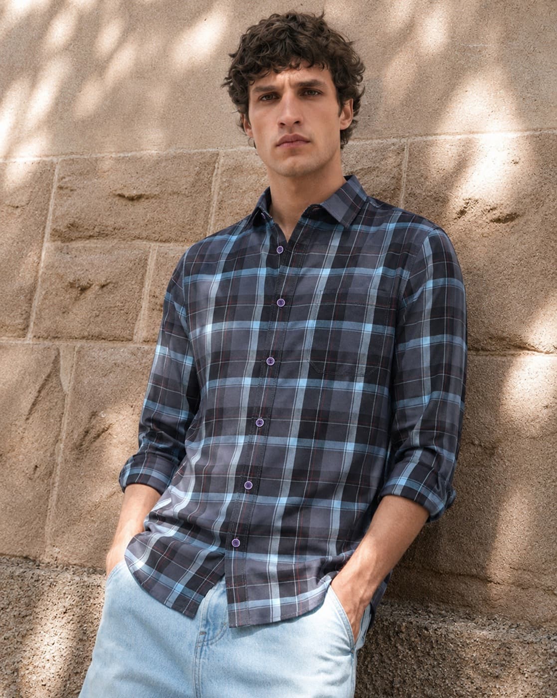 Checked Shirt with Patch Pocket